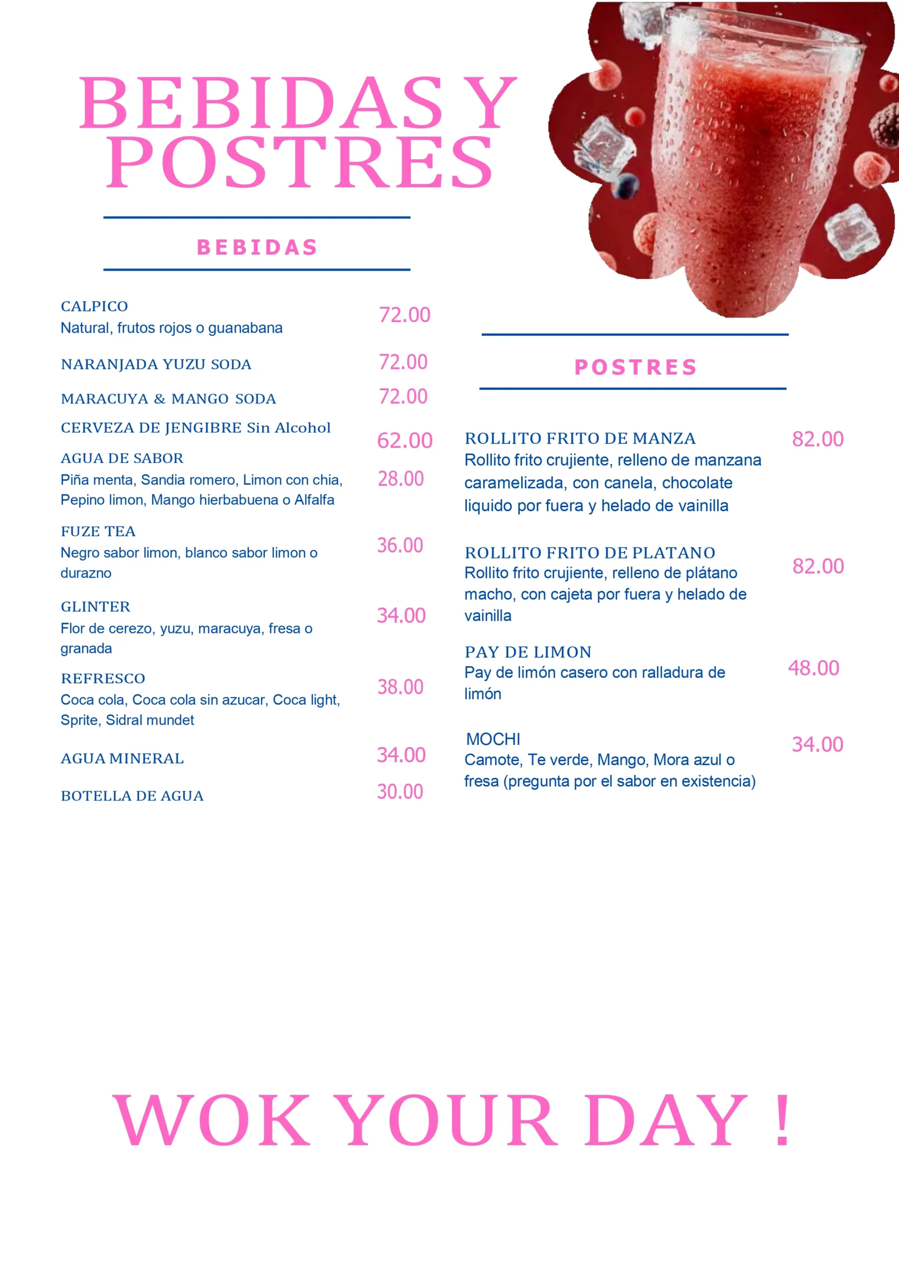 bebidas y postres