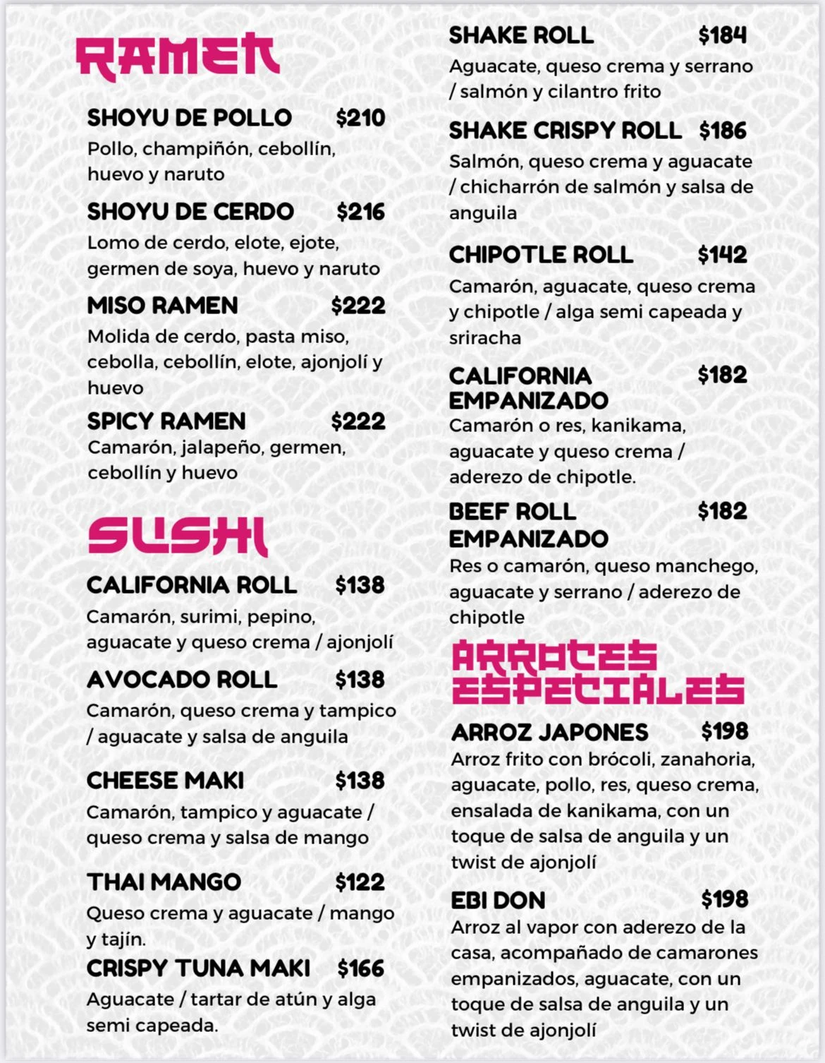 reamen - sushi - arroces